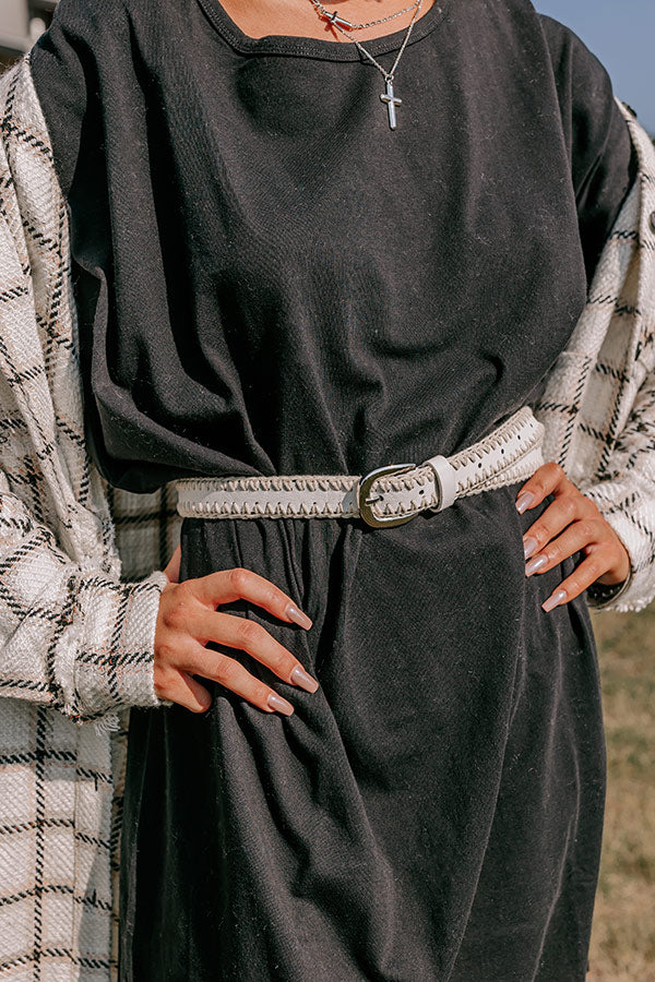 Mostly Amused Faux Leather Belt in Ivory