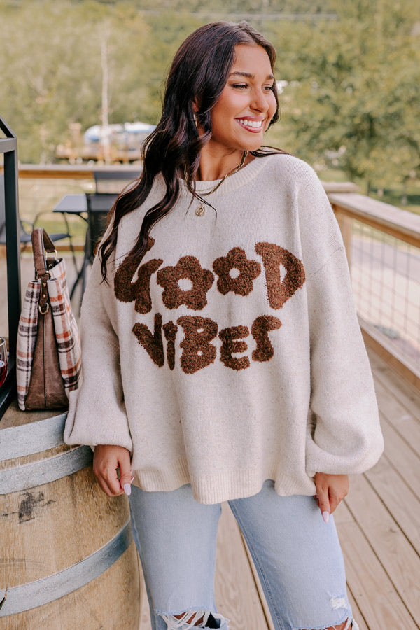 Good Vibes Knit Sweater Image - 1