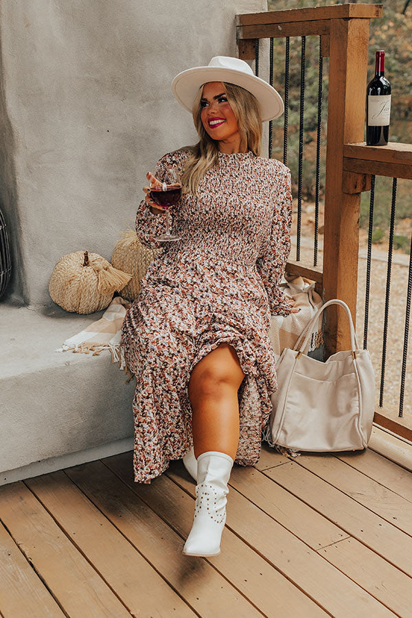 Stay The Course Smocked Maxi Curves Image - 1