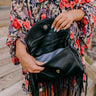 Sweet Perspective Faux Leather Fringe Purse in Black Image - 1