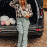 Wine And Unwind Waffle Knit Joggers In Light Hunter Green Image - 1