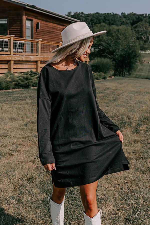 Always There For You T-Shirt Dress In Black Image - 4