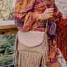 Sweet Perspective Faux Leather Fringe Purse in Khaki Image - 1