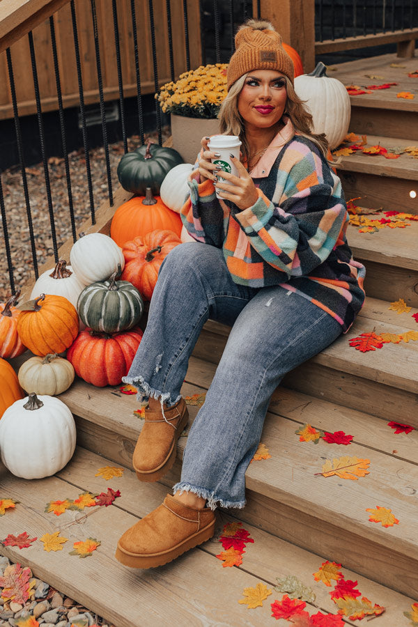 Sincerely Snuggly Plaid Pullover Curves