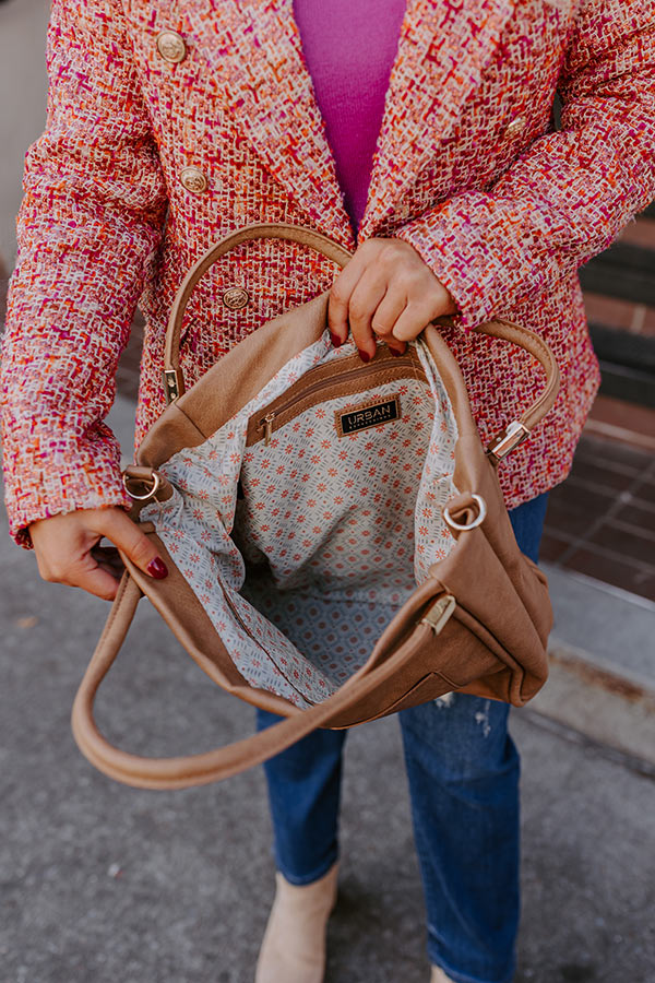 Never Pretend Faux Leather Tote In Tan Image - 3