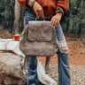 The Nabana Faux Leather Backpack In Grey Image - 1