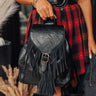 The Kenzo Faux Leather Fringe Backpack In Black Image - 1