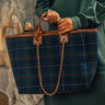 Wintry Dreams Plaid Tote in Navy Image - 1