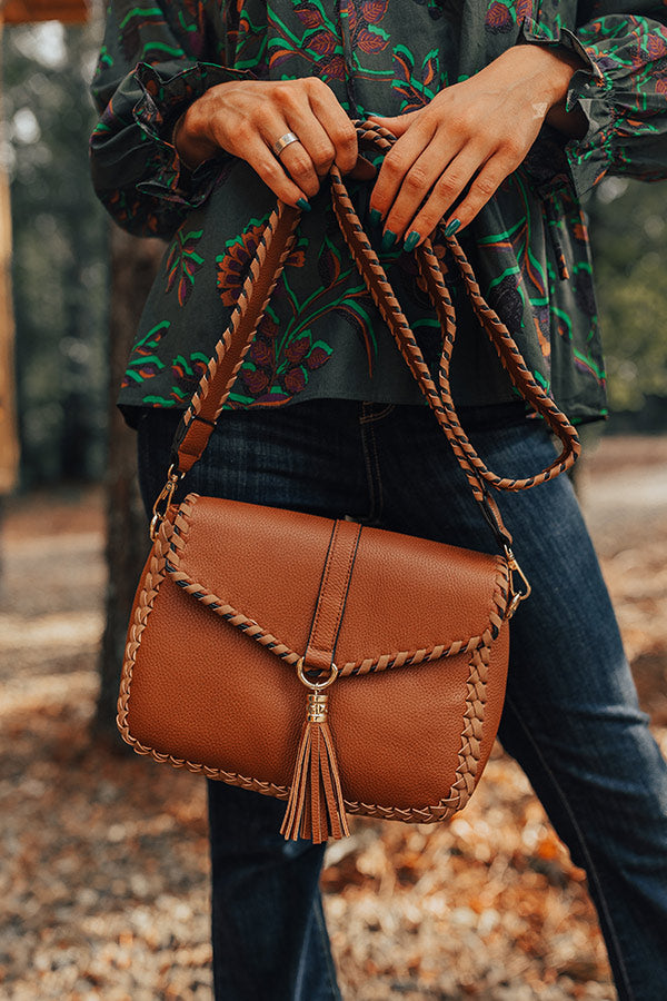 The Lyla Faux Leather Crossbody In Cinnamon