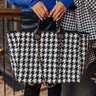Wintry Dreams Houndstooth Tote In Black Image - 1