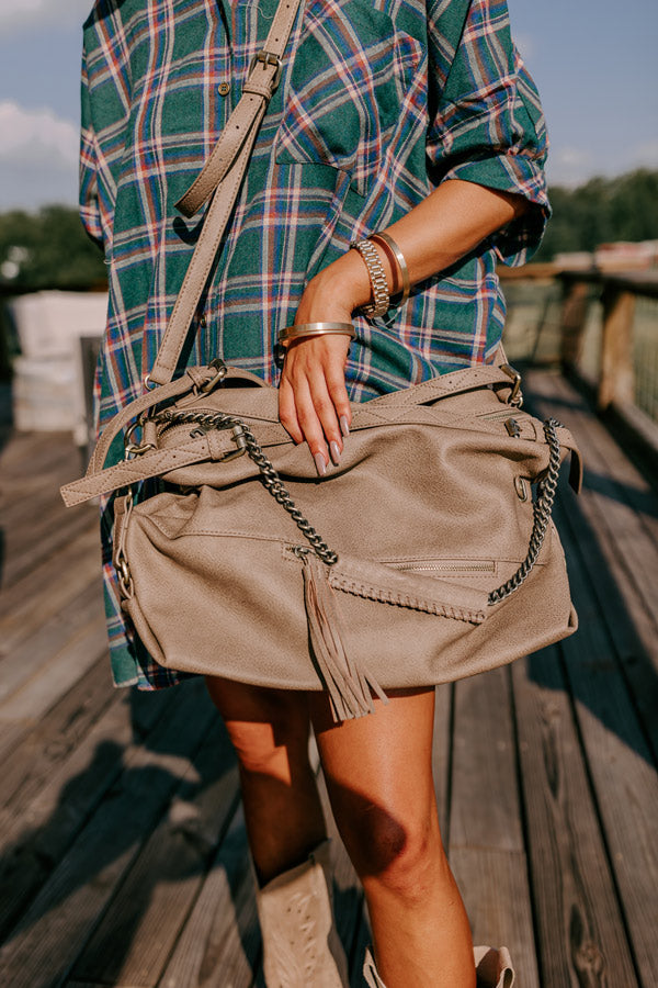 Simply Grand Faux Leather Tote In Taupe Image - 2