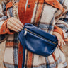 Modern Muse Faux Leather Fanny Pack In Blue Image - 1