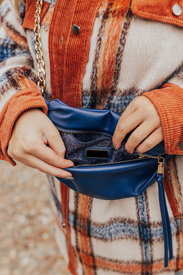 Modern Muse Faux Leather Fanny Pack In Blue Image - 2