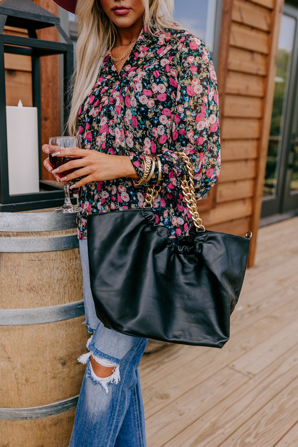 The Preston Faux Leather Tote In Black