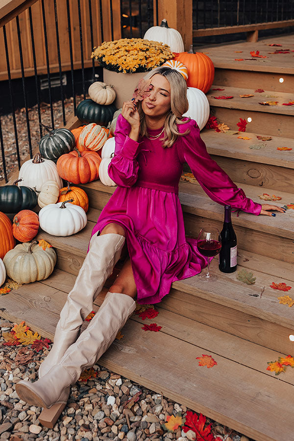 Gather The Courage Shift Dress In Fuchsia Image - 1