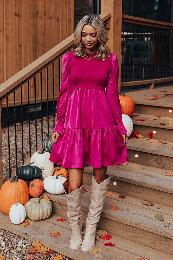 Gather The Courage Shift Dress In Fuchsia Image - 2
