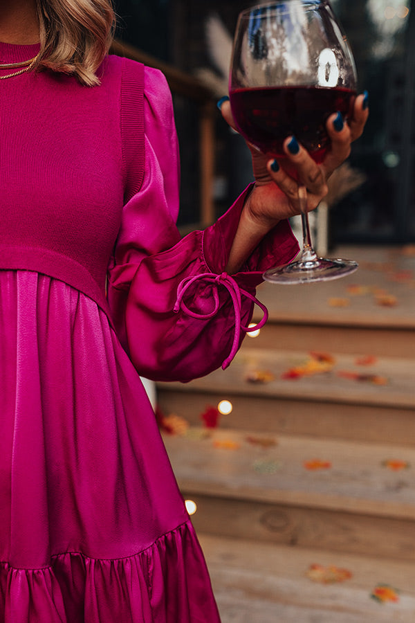 Gather The Courage Shift Dress In Fuchsia Image - 4
