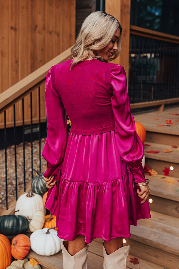 Gather The Courage Shift Dress In Fuchsia Image - 5