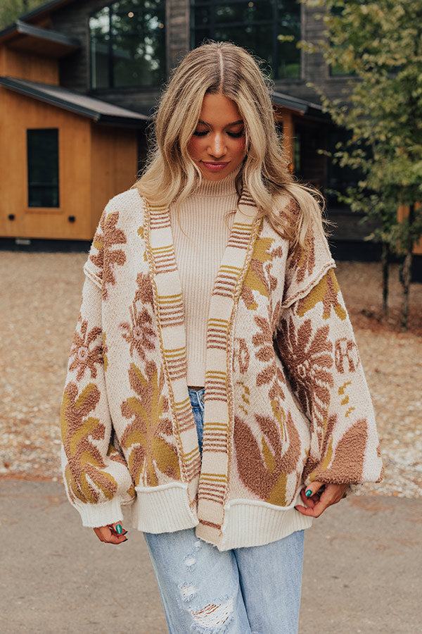 Lost In A Novel Knit Cardigan In Cream Image - 1