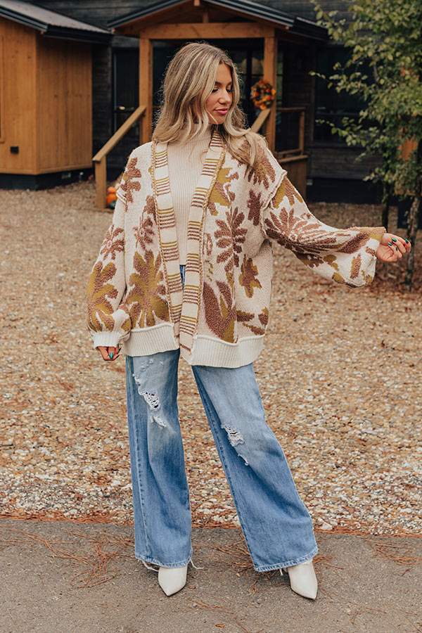 Lost In A Novel Knit Cardigan In Cream Image - 3