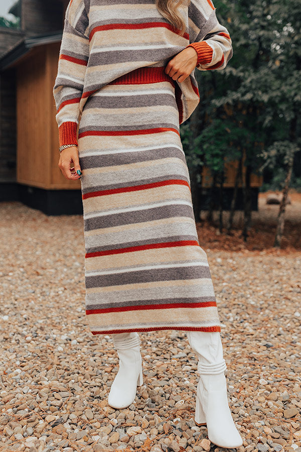 Mulled Wine Stripe Sweater Skirt Image - 3