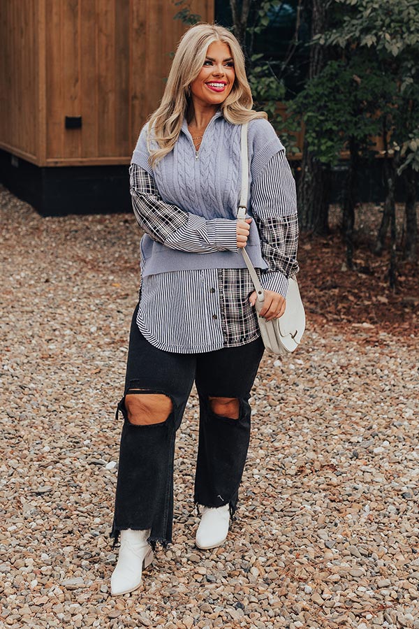 Runway Reverie Plaid Sweater Top Curves Image - 1