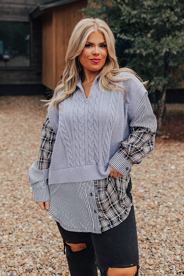 Runway Reverie Plaid Sweater Top Curves Image - 2