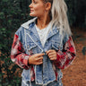 Amber Abundance Denim Jacket In Wine Image - 1