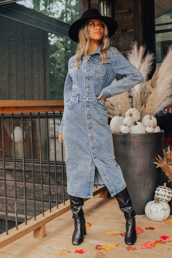 For The Record Denim Midi Image - 1
