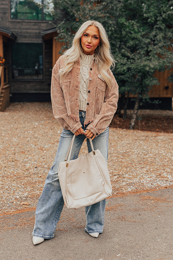Iced Tea Afternoon Embellished Corduroy Jacket Image - 5