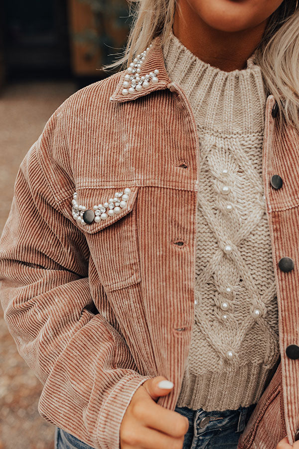 Iced Tea Afternoon Embellished Corduroy Jacket Image - 4