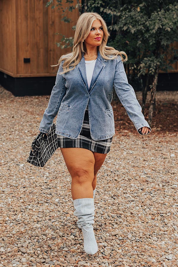 Dreaming Of Soho Denim Blazer Curves Image - 5