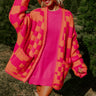 Around The Block Checkered Cardigan in Hot Pink Image - 1