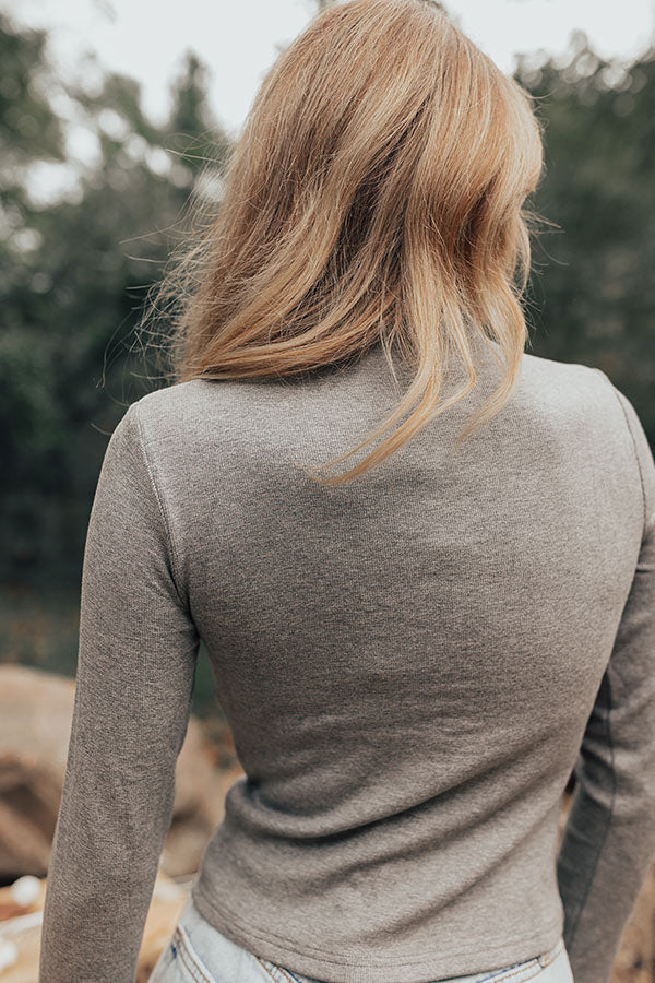 VIP Situation Ruched Top in Grey Image - 3