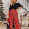 The Kaylie Wide Leg Plaid Pants Curves Image - 1