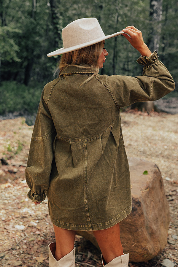 Tomorrow Is A New Day Denim Dress In Martini Olive Image - 4