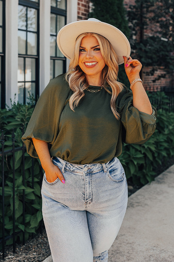 Across The World Shift Top In Olive Curves Image - 1