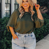 Across The World Shift Top In Olive Curves Image - 1