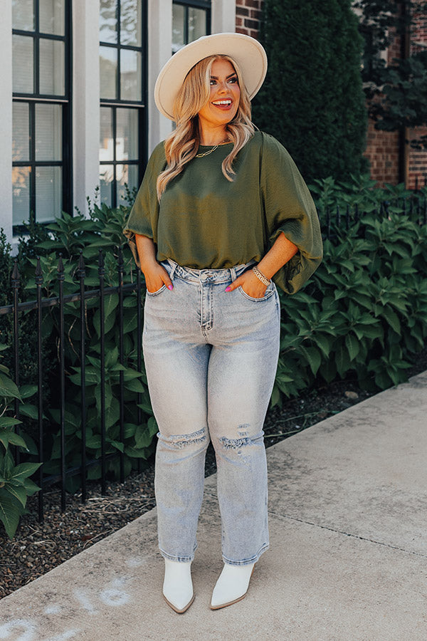 Across The World Shift Top In Olive Curves Image - 2