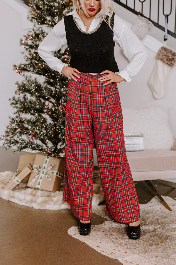 The Kaylie Wide Leg Plaid Pants Image - 2