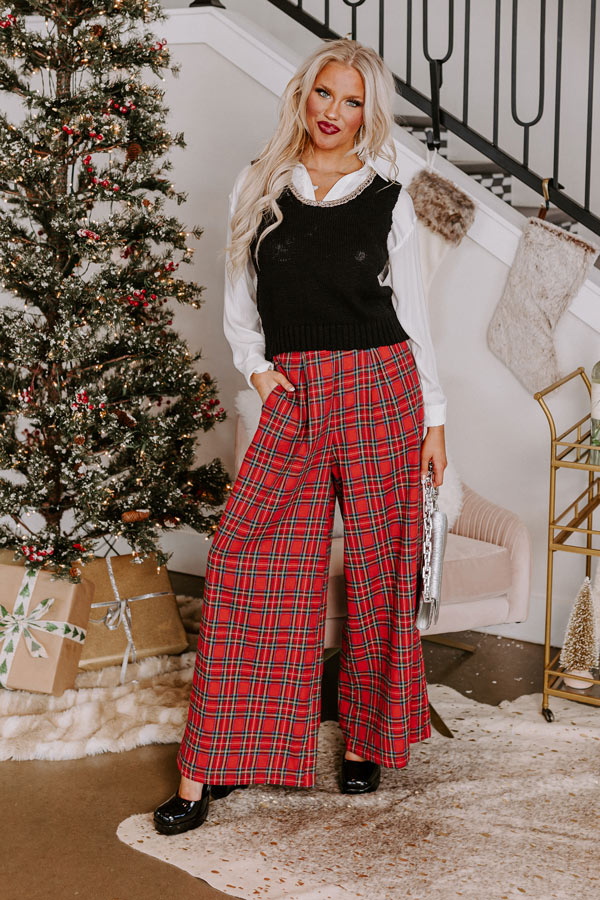 The Kaylie Wide Leg Plaid Pants Image - 1