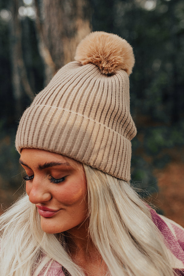 Toasty Times Fleece Lined Beanie In Iced Latte Image - 2