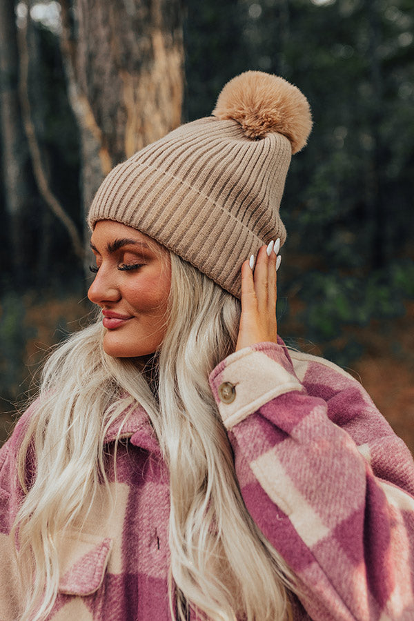 Toasty Times Fleece Lined Beanie In Iced Latte Image - 1