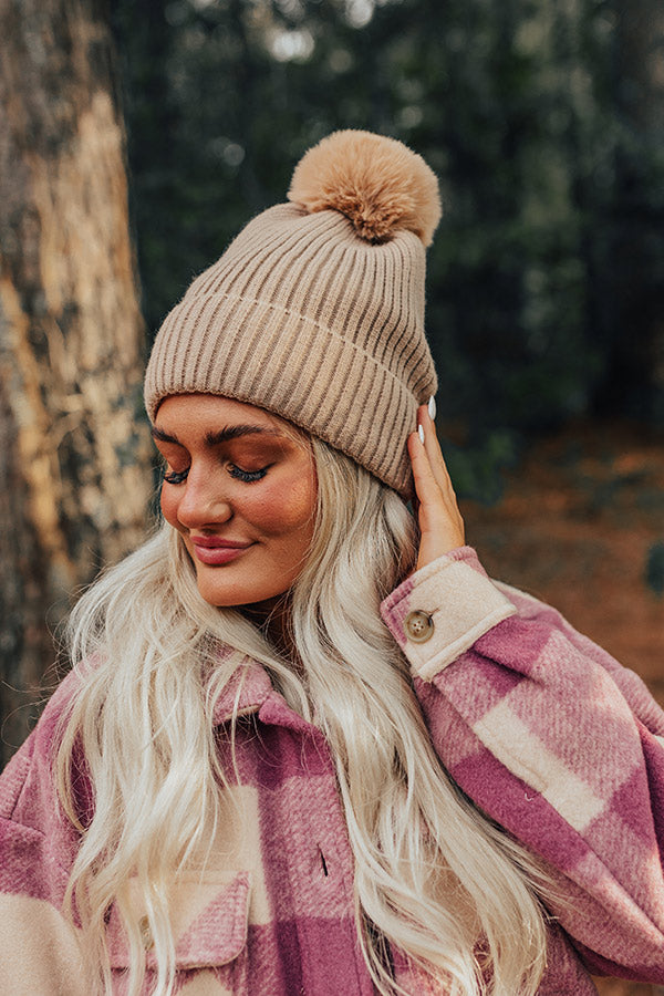 Toasty Times Fleece Lined Beanie In Iced Latte Image - 3