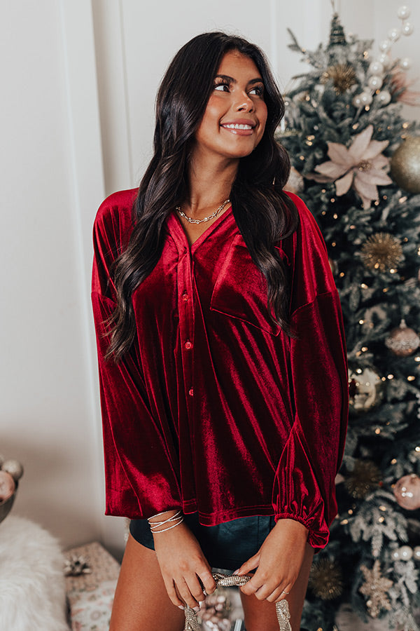 Adore Me Velvet Button Up Image - 2