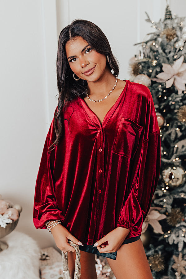 Adore Me Velvet Button Up Image - 1