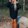Seasonal Treats Cable Knit Sweater Dress in Black Image - 1