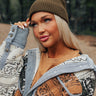Fall Gratitude Fleece Lined Beanie In Olive Image - 1