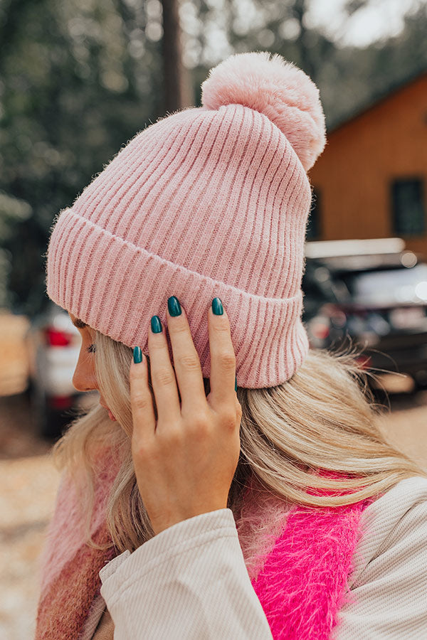 Toasty Times Fleece Lined Beanie In Pink Image - 2