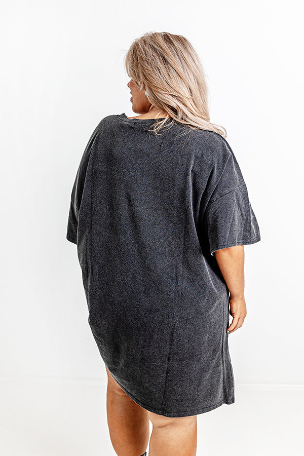 Artfully Done Embellished T-Shirt Dress in Vintage Black Curves Image - 1